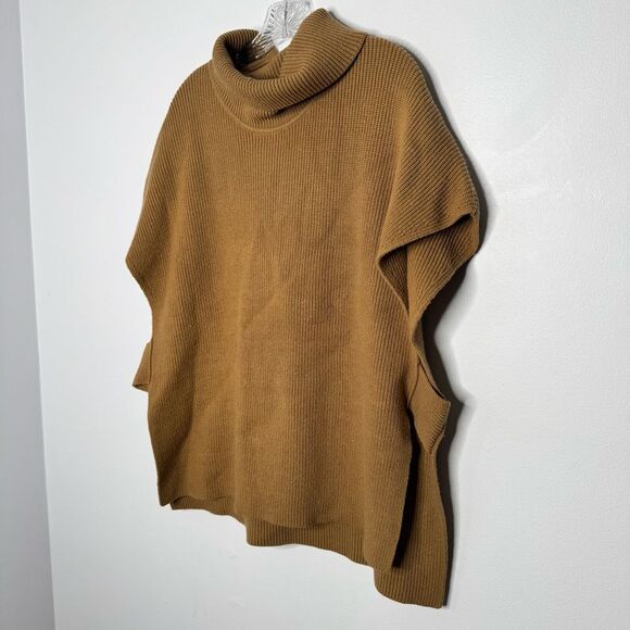 Mersea brown poncho sweater one size - Picture 2 of 6